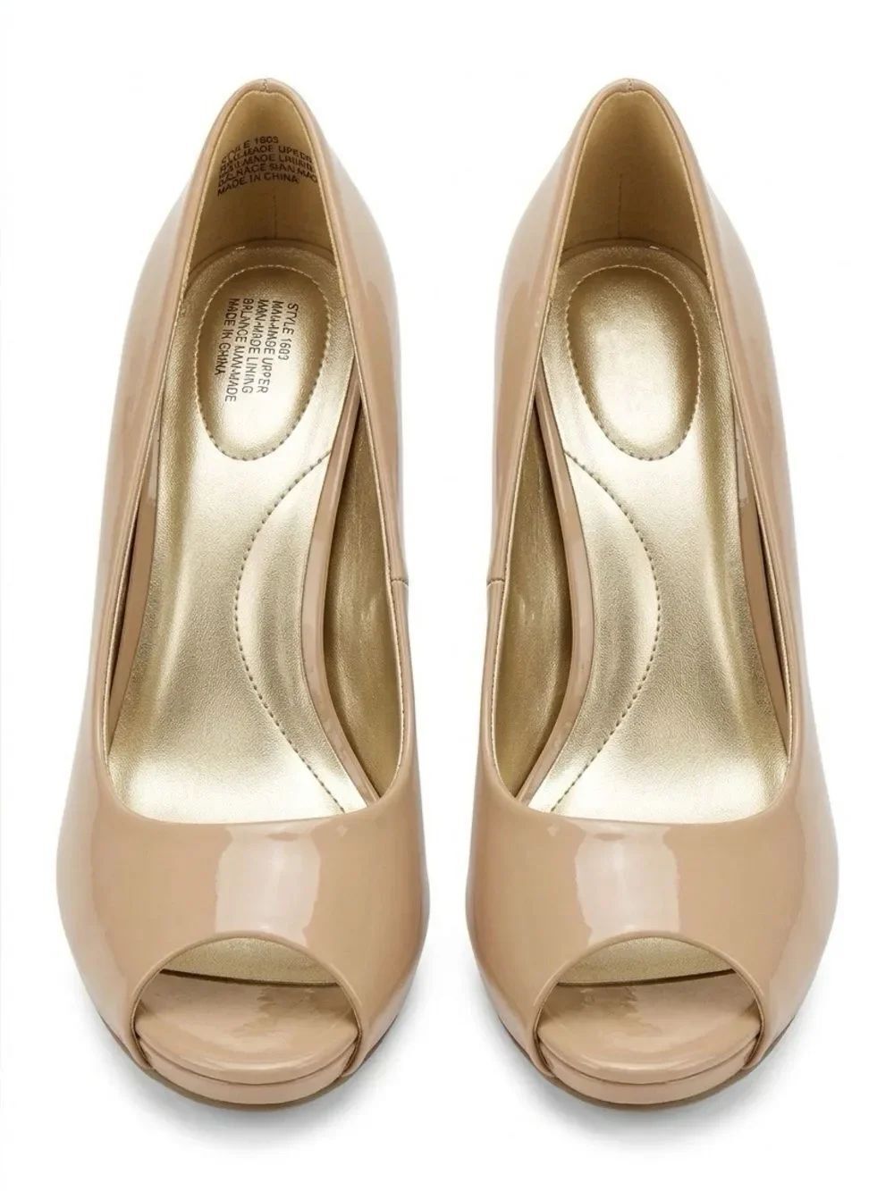 Bandolino Nude Patent Peep-Toe Pumps - Women